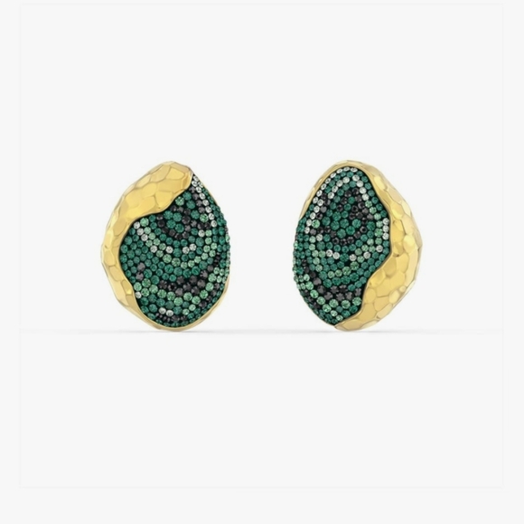 Swarovski Green and Gold Crystal Earrings